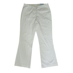 Casual Corner Annex Pants Womens 10P Solid White Pinstriped Brushed‎ Twill NWT